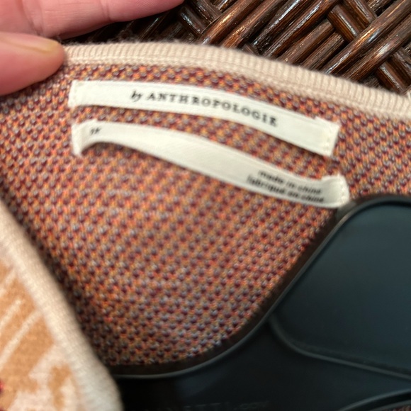 New Anthropologie Mock T neck Sweater in pink combo. - Picture 5 of 7